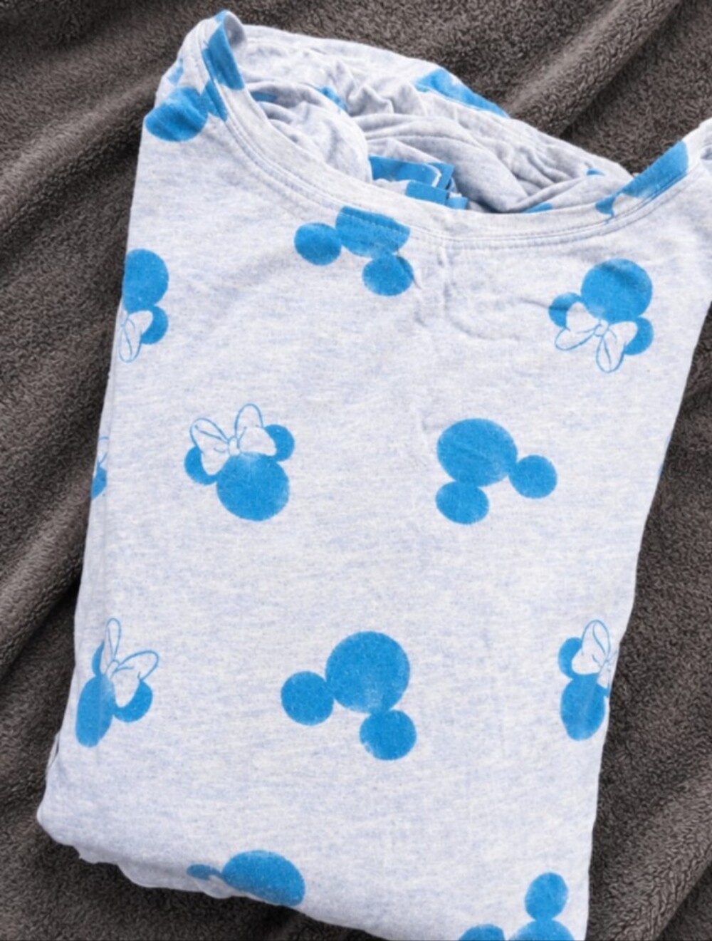 Disney Mickey Minnie Pajama Set XXL Blue Short Sleeve Top & Pants - Picture 5 of 5